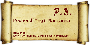 Podhorányi Marianna névjegykártya