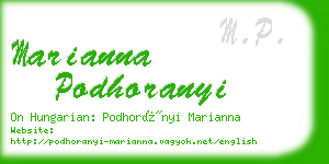 marianna podhoranyi business card